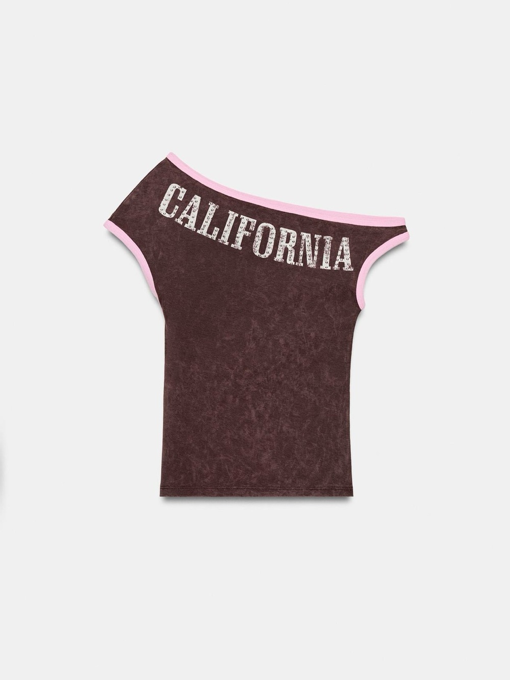 Zara Black Crop Top with Pink Trim and California Graphic - Picture 4 of 6